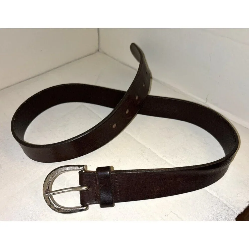 Eddie Bauer Brown Genuine‎ Leather Classic Jean Casual Belt Women's Size M